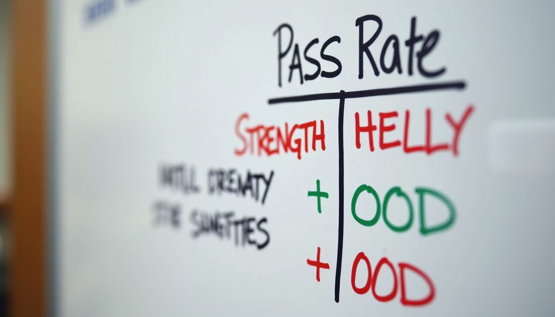 Pass-rate table for LoRA strength across in-distribution and OOD prompts