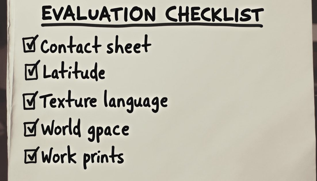 Film-inspired checklist for evaluating generated images