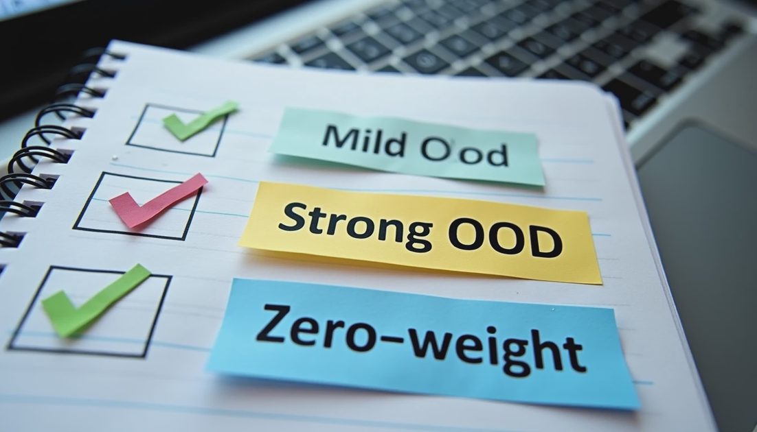 Out-of-distribution prompt categories used in LoRA strength testing