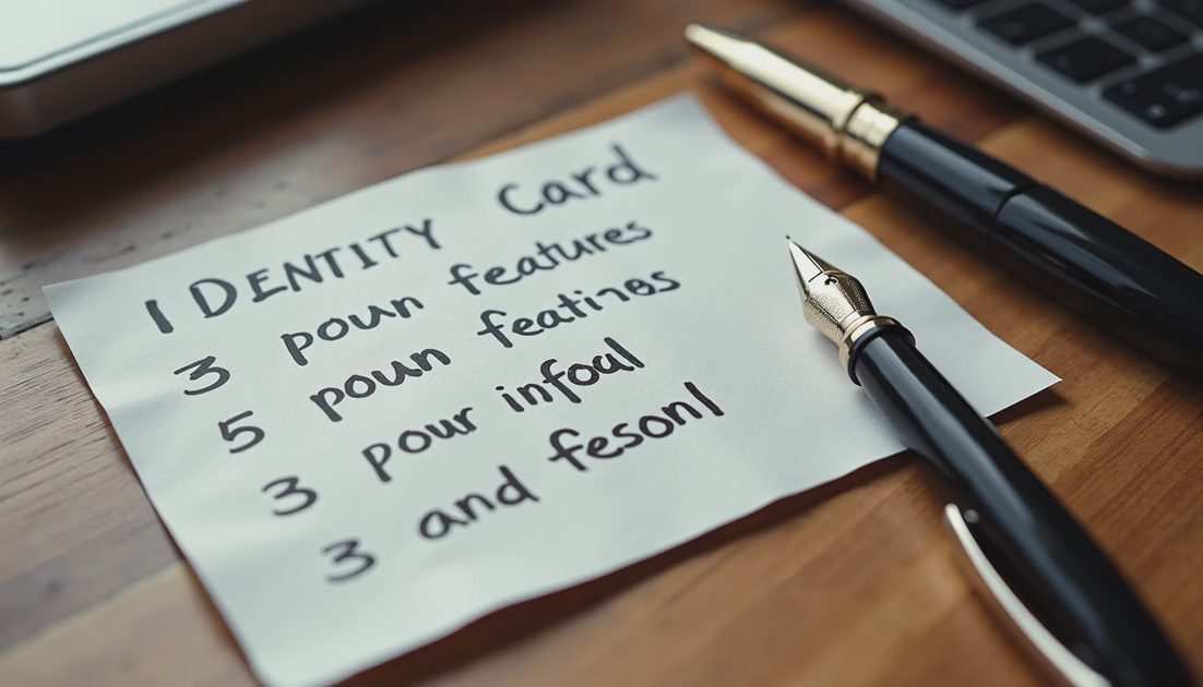 Handwritten character identity card with non-negotiable traits for H3 Turbo
