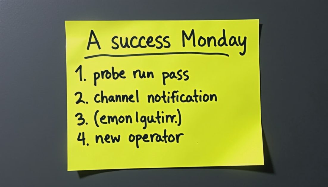 Timeline of a Monday that worked for the small AI team